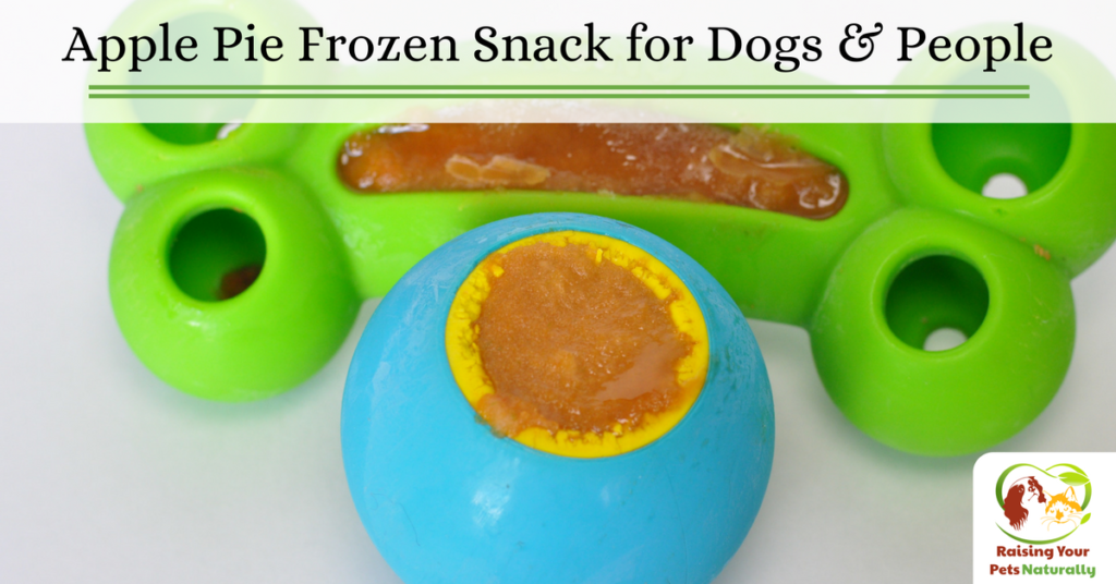 Healthy homemade dog treats and healthy dog treat recipes. Frozen apple pie dog treat that you can share with your dog! #raisingyourpetsnaturally