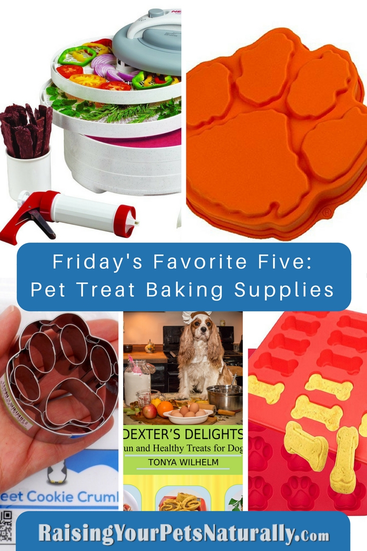 Friday's Favorite Five: Pet Treat Making Supplies and Gifts. You want to find the best healthy dog treats and healthy cat treats, but that can sometimes seem impersonal. You love your dog and cat and you want to provide them with the best treats available, so make them yourself! It's easy to find healthy homemade dog treat recipes and healthy homemade cat treat recipes (click for ideas). But you may need a few treat making supplies. Here are five great items to get you baking for your pets.