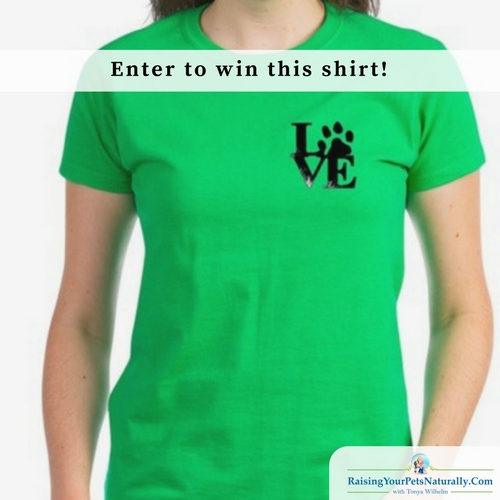 Enter below for a chance to win this Woman's Fitted T-shirt size XLarge. I just made this fun LOVE Paw design for my Cafepress Store and ordered this shirt for me. Ooops, a bit too snug for my curves. So, I decided to give it to a fan in this giveaway. It's this shirt, this design, and this size. No substitutions. US only winner. Good luck. Contest ends Sunday 4/16/17 midnight EST Offical contest rules.